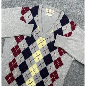 Vintage Alan Paine Sweater Men's Argyle 100% Lambswool Knit England Made